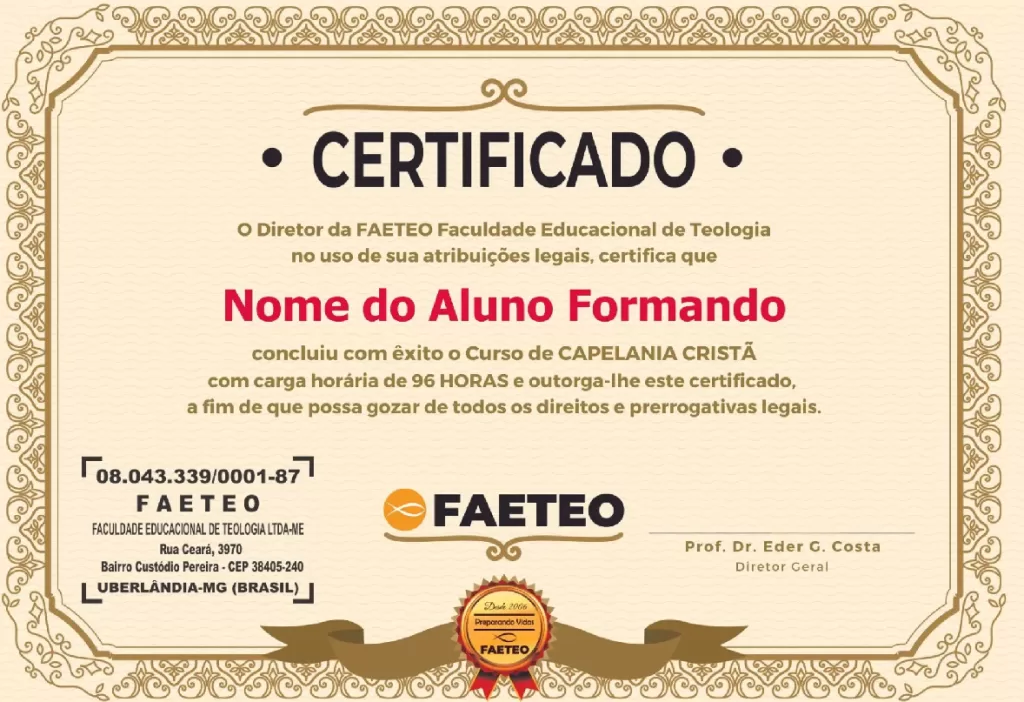 Curso Completo de Capelania da FAETEO Funciona? Vale a pena? Review Completo