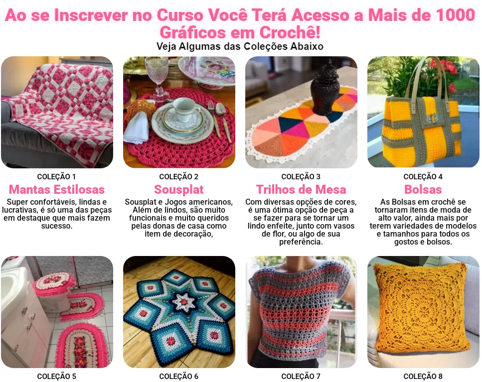 O que você vai aprender no curso A Arte do Crochê?